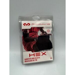 NWT McDavid HEX Shooter Arm Sleeve Basketball Unisex Adults Medium Black Stretch